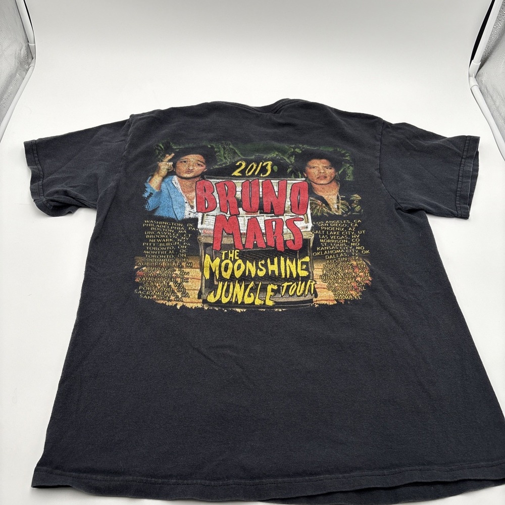 Bruno Mars The Moonshine Jungle Tour 2013 T-shirt Mens Size Medium Black - Picture 11 of 16